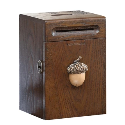 13*19 см желудь Pinecone деревянная Копилка ретро ностальгия коробки шкатулка для денег украшения дома подарок на день рождения для детей