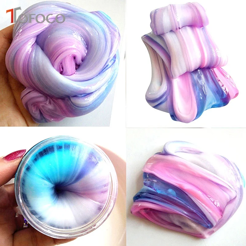 TOFOCO разноцветные прозрачные слизи игрушки для детей Diy Slime Box Cristal Clay Mud Lizun тесто