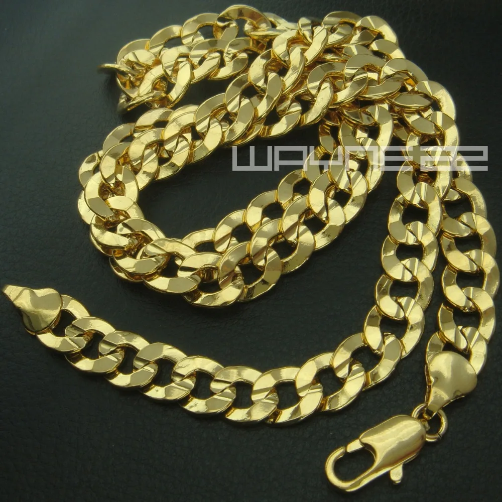 

Handsome Yellow Gold Filled Womens Mens Link Necklace Jewelry 50cm Length n226