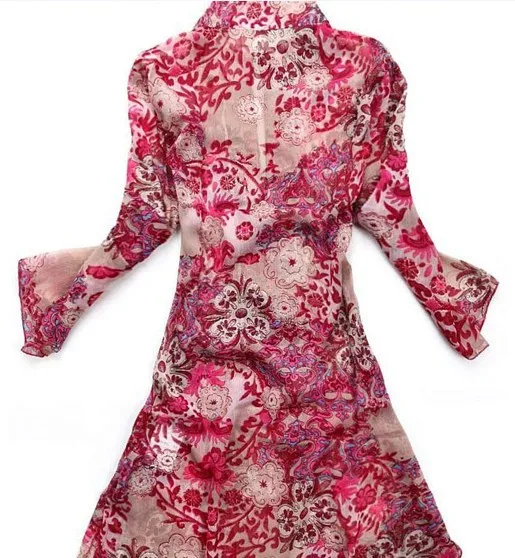 Женское шифоновое платье с v-образным вырезом и цветочным принтом женское