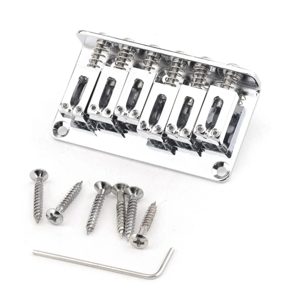 

Musiclily Pro 52.5mm 6 String Electric Guitar Hardtail Fixed Bridge, Chrome