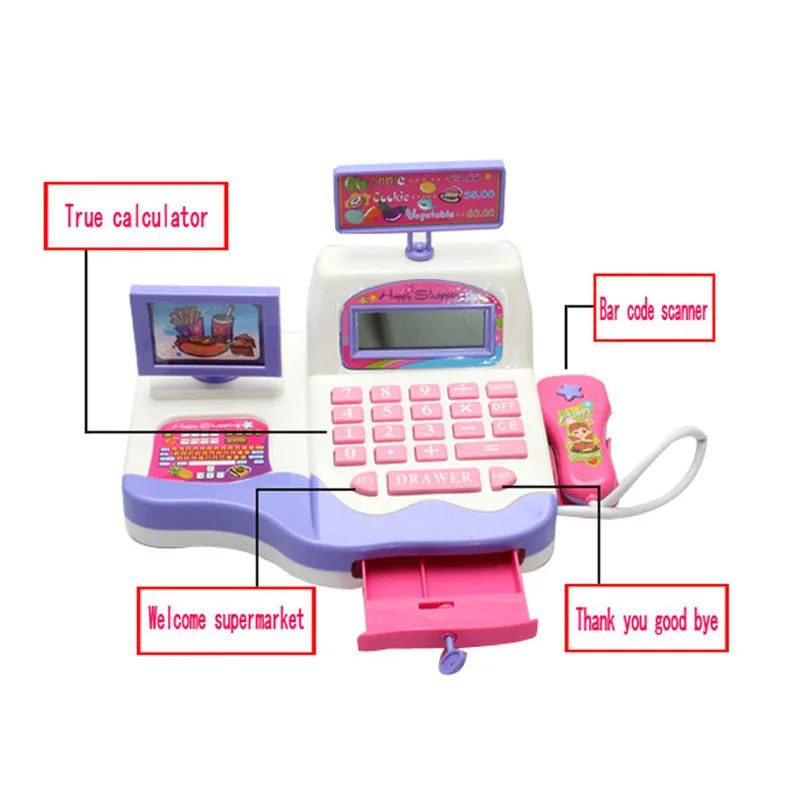Креативные детские игрушки ролевые игры супермаркет кассовый аппарат сканер