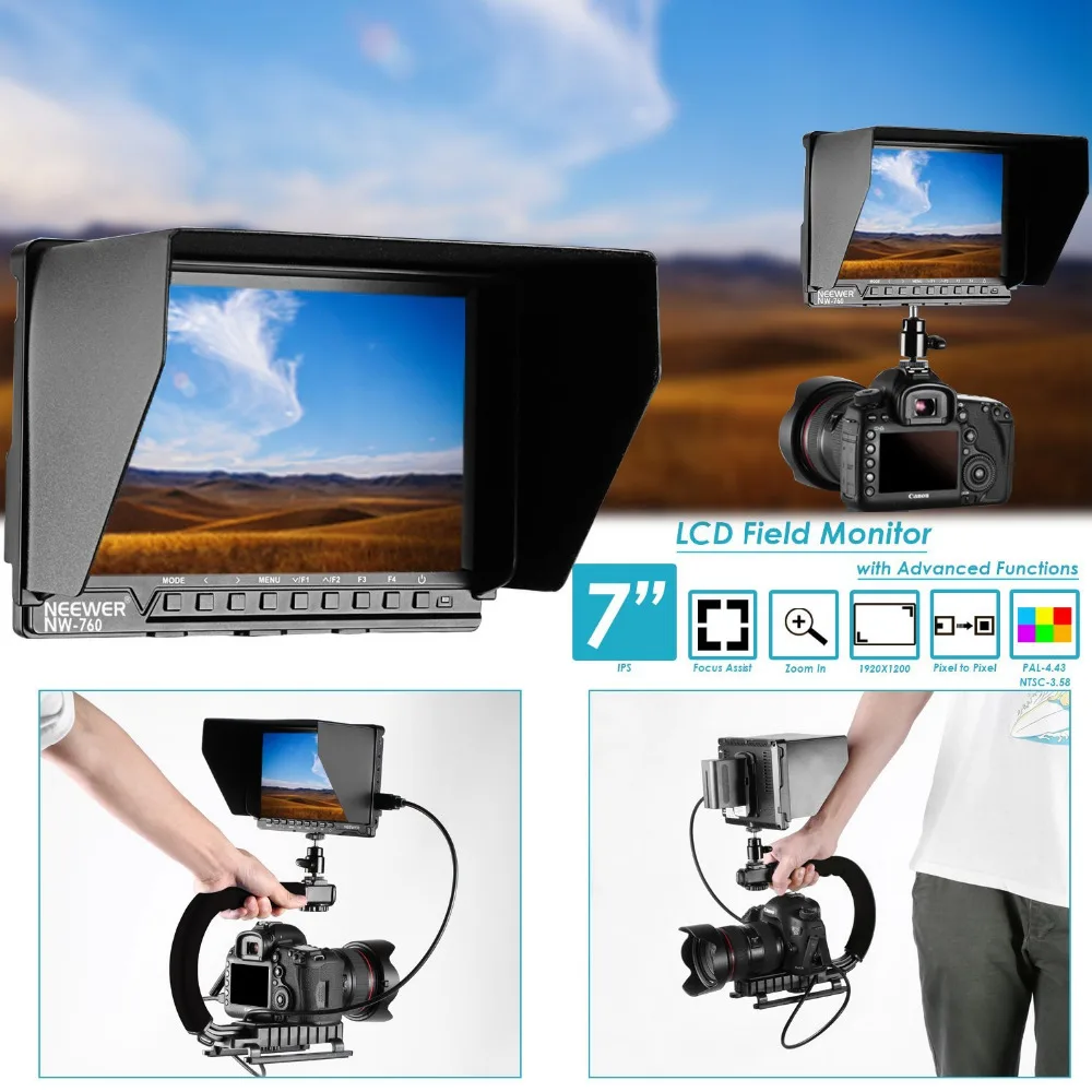 Neewer F200 полевой монитор ультратонкий 7 дюймов ips экран 1080 P Full HD 1920x1200 поддержка 4 k
