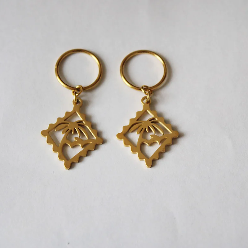 Gold color Серьги Kiribati для женщин, для девочек, золото, нержавеющая сталь, Marshall, Тувалу, серьги-капли, ювелирные изделия - Окраска металла: Gold color