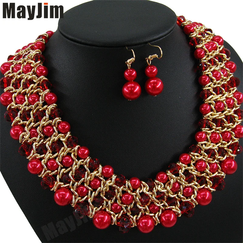 Заявление ожерелье 2017 мода ювелирные наборы Ручной Работы из бисера цепи большой
