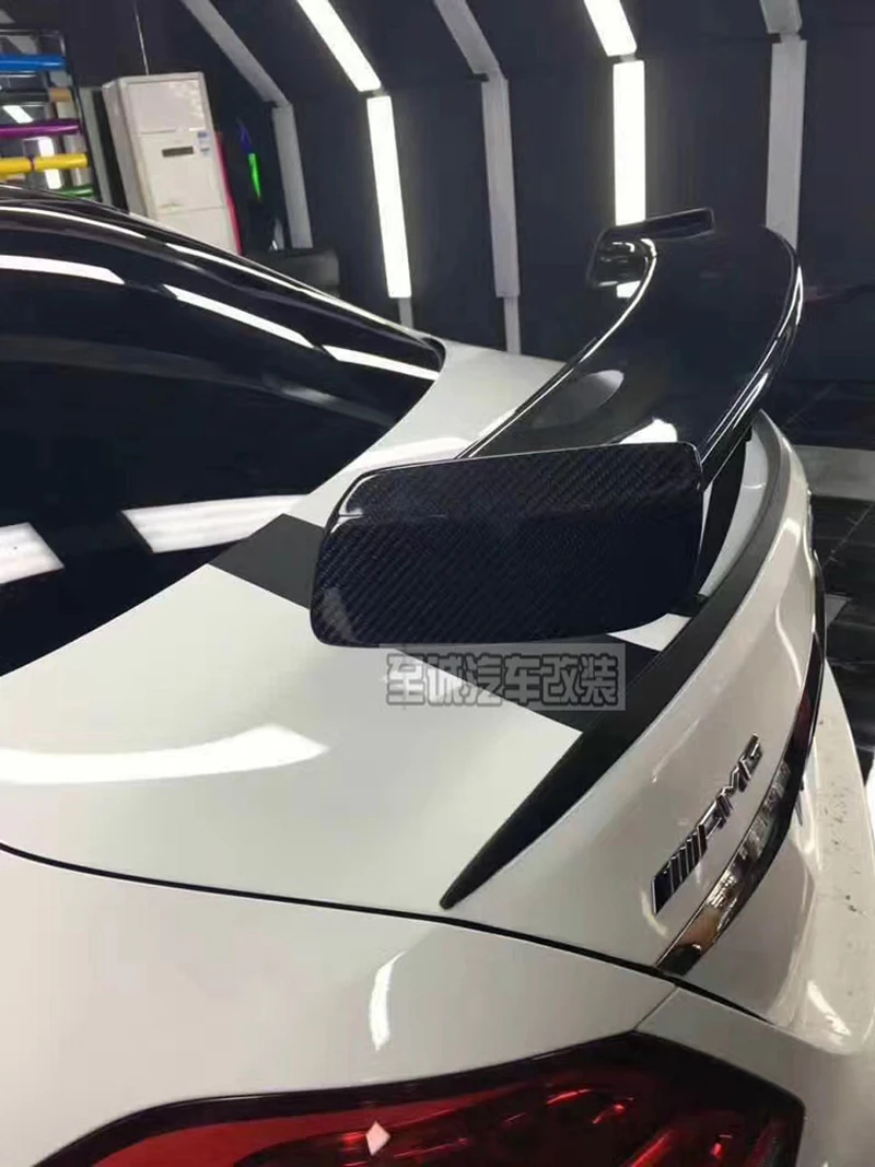 C Класс W205 C63 AMG углеродное волокно черная серия спойлер багажника заднее крыло подходит для Mercedes Benz AMG C63- GT стиль