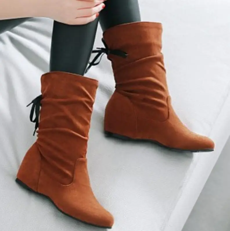 Женская обувь Chaussure Zapatos Mujer Sapato Ботинки до середины икры на высоком массивном