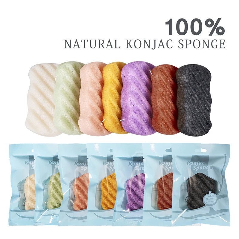 Konjac Губка для умывания лица спонж Конняку натуральная губка отшелушивающая
