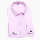 Рубашка мужская классическая с французскими манжетами, качественная формальная сорочка с карманом и длинными рукавами, приталенный силуэт, под смокинг, запонки