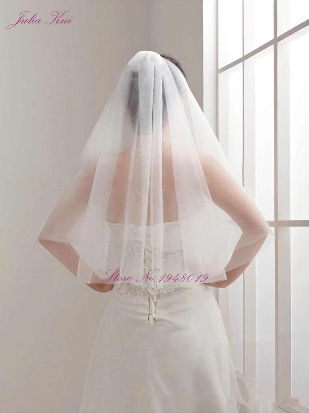 Фата свадебная однотонная с расческой цвет слоновой кости|veil for wedding|veil wedding dresscustom