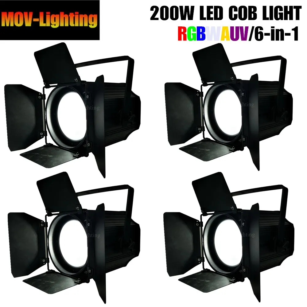 4 шт./лот 200 Вт RGBwauv 6в1 COB LED Par Light Led Can Beam Wash DJ DMX сценическое освещение | Лампы и