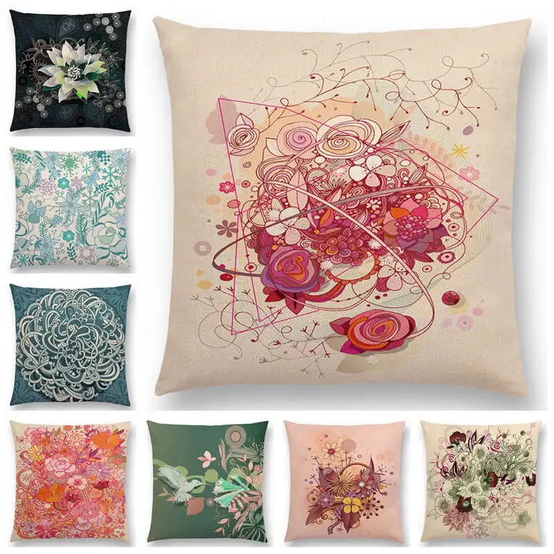 Подушка для дивана цветная с цветами|throw pillows|sofa throw pillowscushion sofa |
