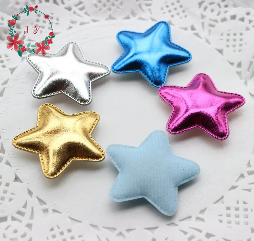 50 шт./лот Смешанная звезда Войлок пентаграмма ПУ кожа патч W/Мягкая войлочная