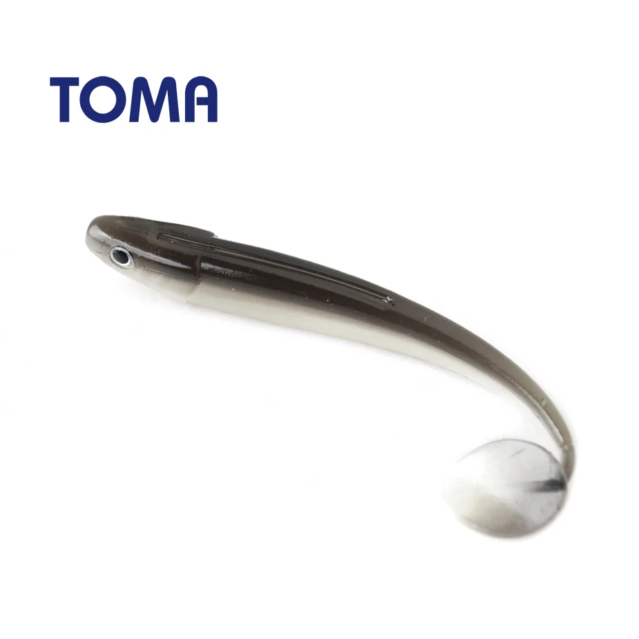 TOMA 8pcs Handmade Soft Fish Artificial Silicone Bait 7cm 9cm 12cm Soft Worm Swimbait Jigging Bass Fishing Lure