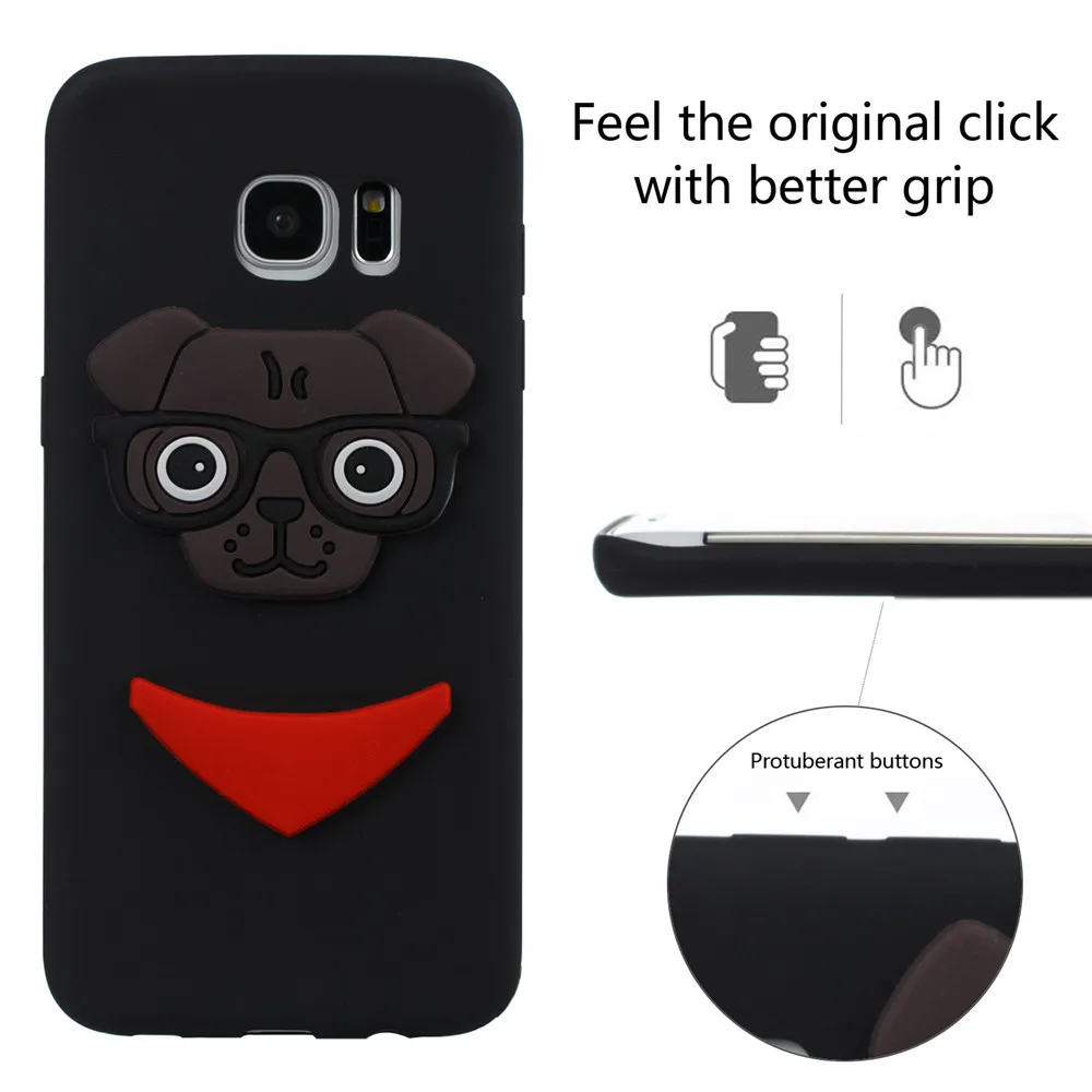 Lovely Cute Dog Cartoon TPU Case For Samsung Galaxy S7 Edge Back Cover Soft Silicone Protective Coque |