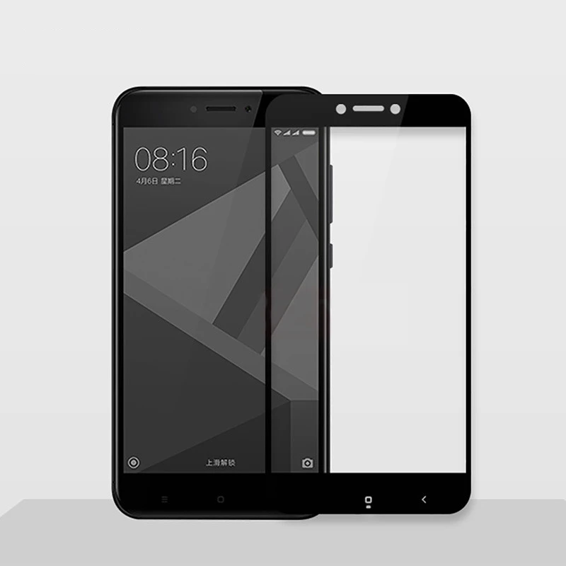 HOPELF полное покрытие закаленное стекло для Xiaomi Redmi 4X защита экрана 9H 2.5D Защитное стекло для Xiaomi Redmi 4X Стекло - Цвет: Black