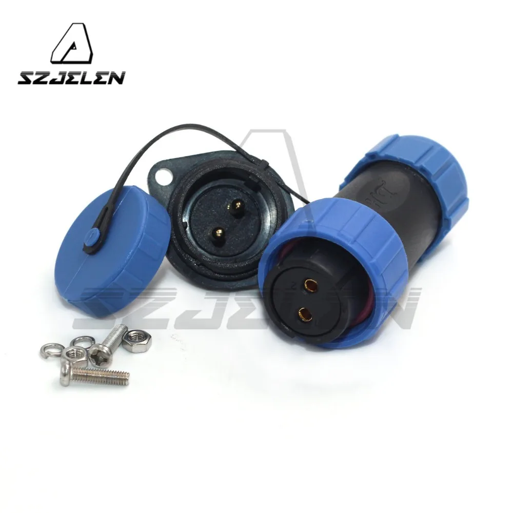 SP21 2pinWaterproof Panel Mount Циркулярный авиационный Кабельный соединитель IP67 30A |