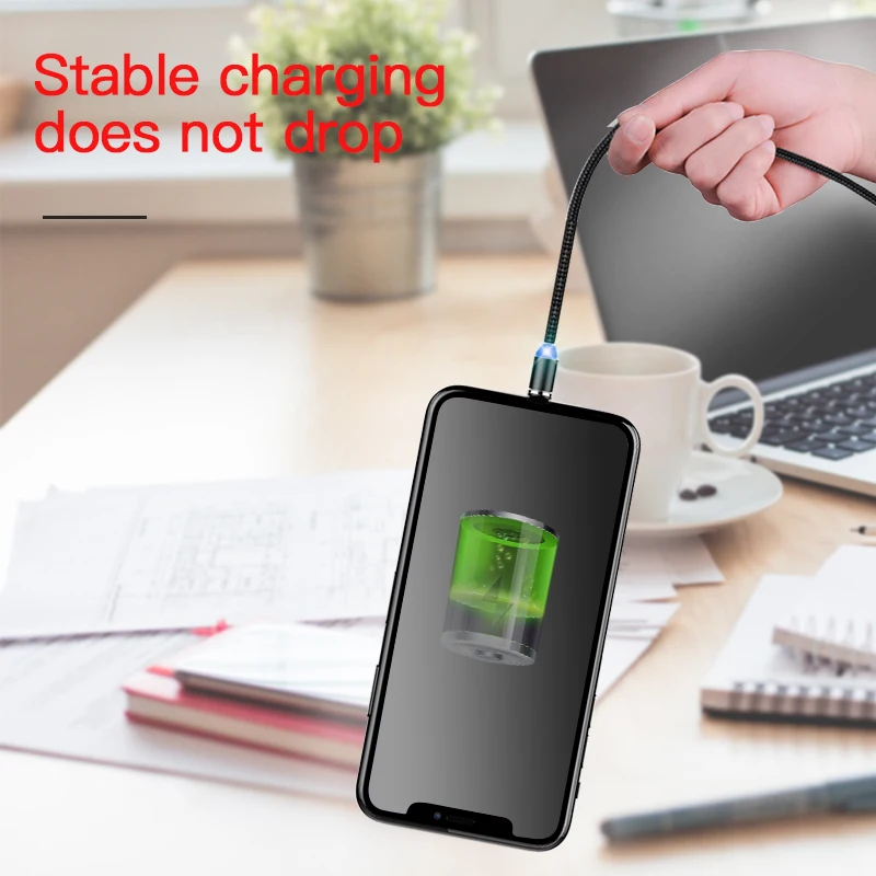 NOHON 3 в 1 быстрый Магнитный зарядный кабель светодиодный 8-контактный Micro usb type C для iPhone X 7 8 6 Xiaomi 4 магнитные кабели для зарядки