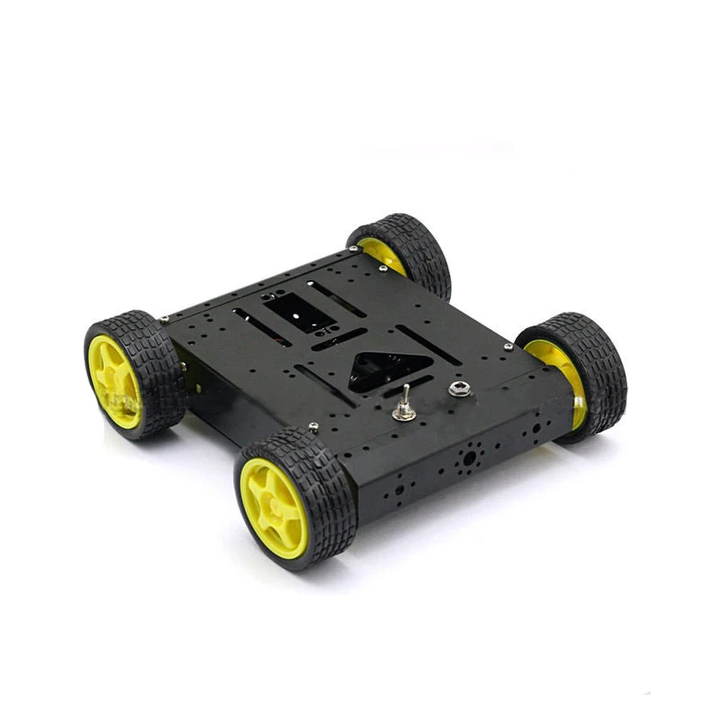 4WD привод алюминия мобильный автомобилей ( черный ) робот платформы для Arduino