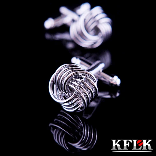 

KFLK Luxury HOT shirt cufflinks for mens Brand cuff button Silver cuff link High Quality Twist gemelos abotoadura Jewelry