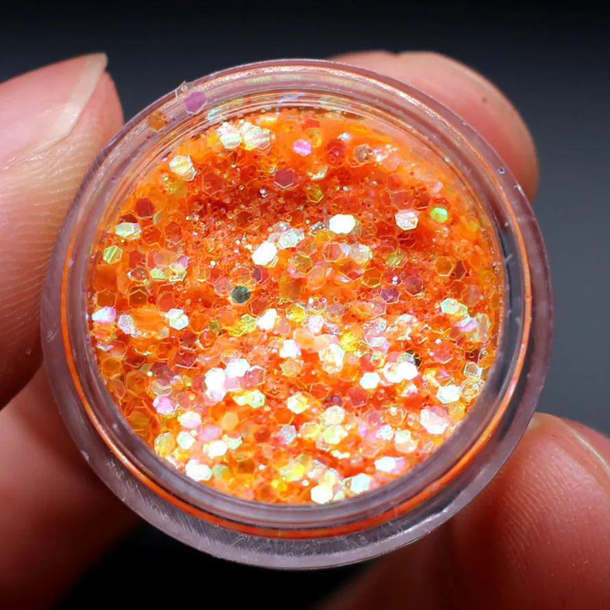 1 коробка оранжевые голографические Блестки Блестящие мерцающие бриллианты 12