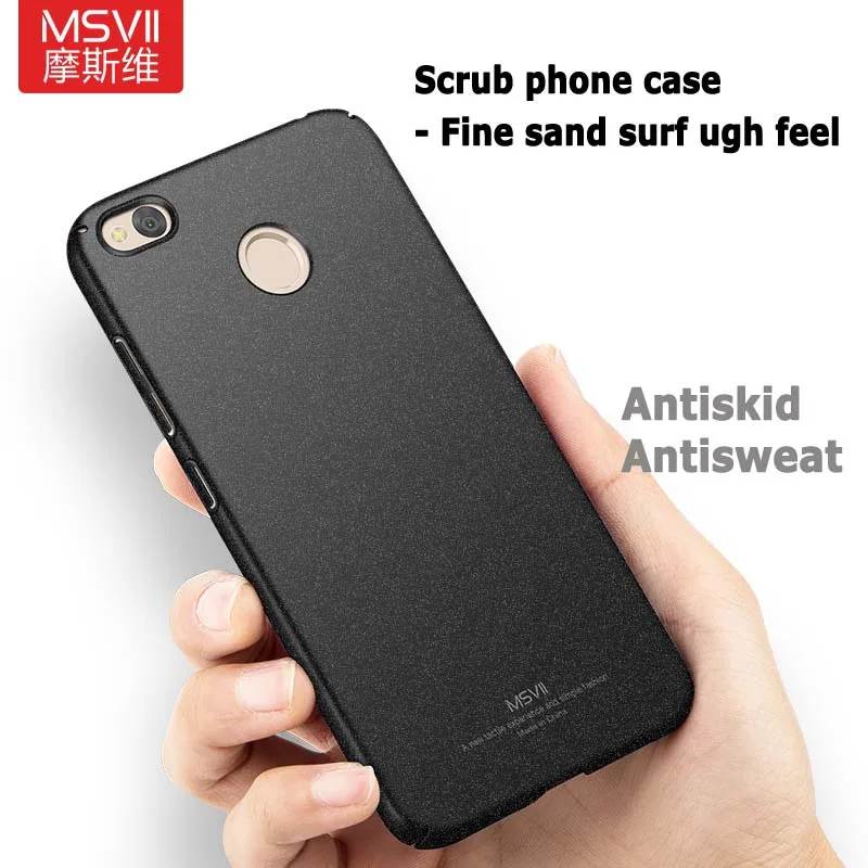 MSVII Cases For Xiaomi Redmi 4X Case Cover Finger Ring Slim Frosted 4 X Pro Metal Holder |