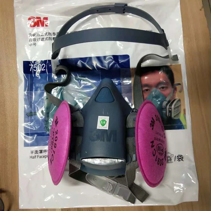 3M7502 19 в 1 Промышленная маска, краска-спрей, химическая маска для защиты от пыли, строительный фильтр 6001/2091/5N11 со сменным фильтром