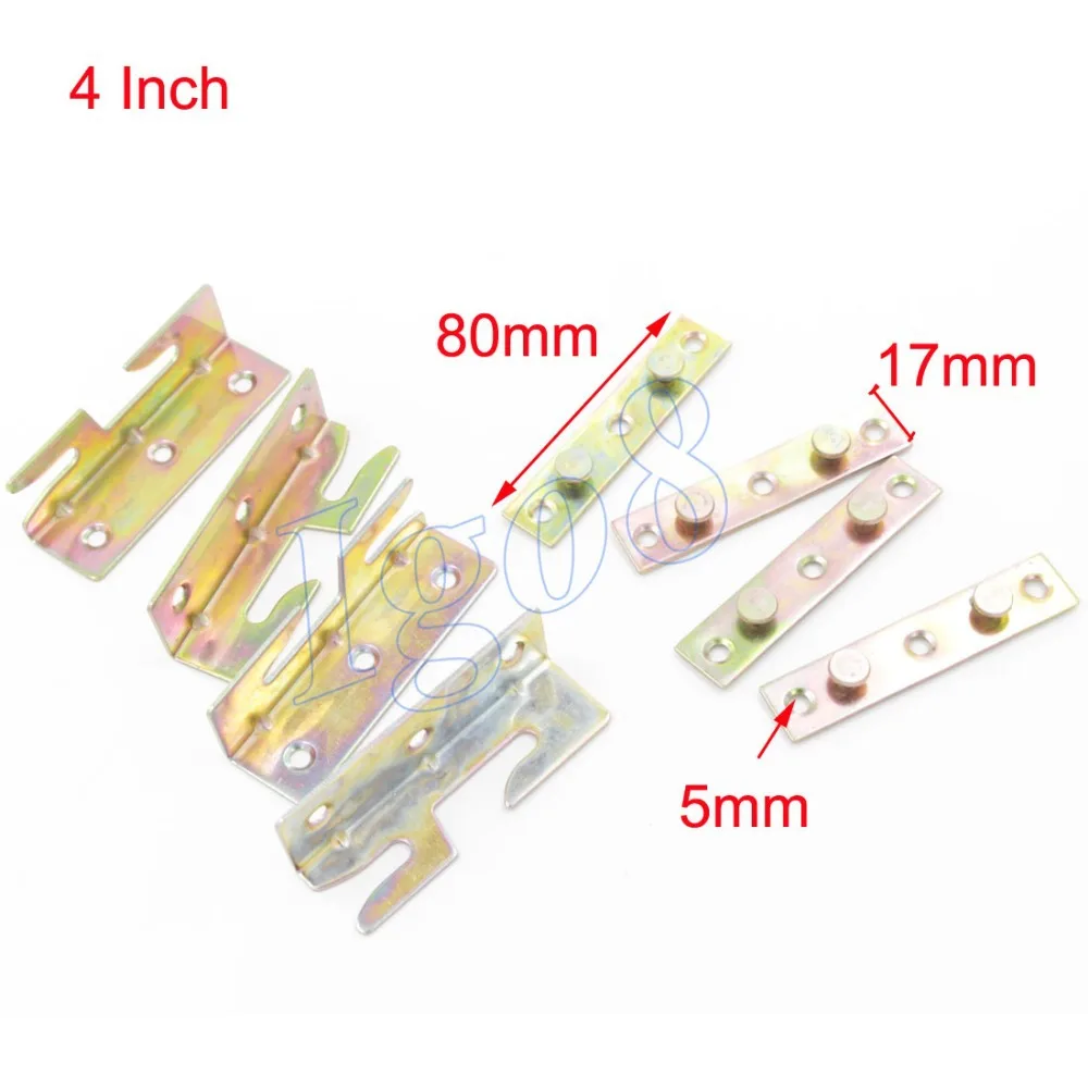 4 комплекта дюймовых мебельных шарнирных соединителей для кровати латунный