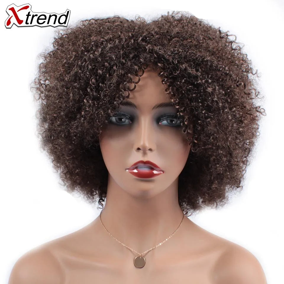 Xtrend 10 дюймов 160 г короткий синтетический парик Курчавые Кудрявые Парики для