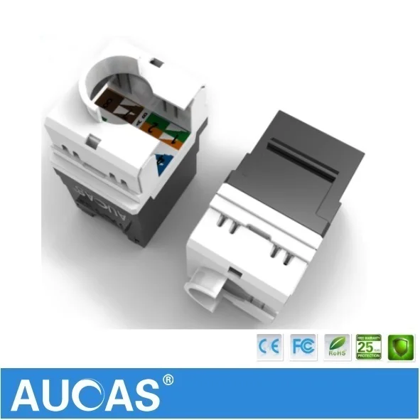 Фото AUCAS Противопылевой пружинный затвор 6 шт. 24 шт. CAT6 Keystone Jack Rj45 110 отверстие сети Ethernet Модульный расширитель Бесплатная доставка №4