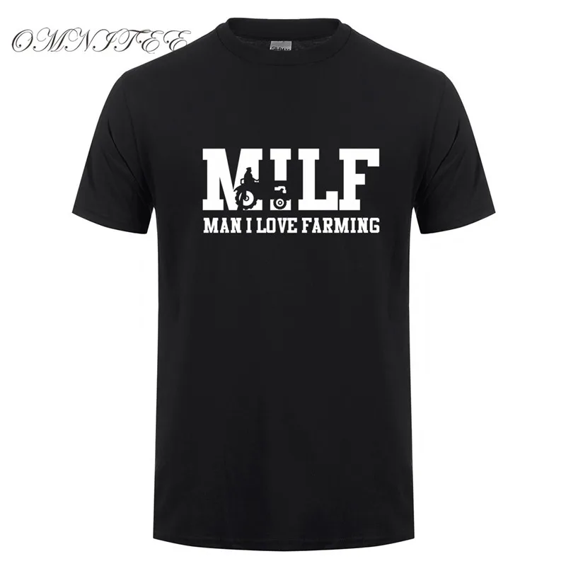as picture Omnitee MILF Man I Love Farming Футболка мужская повседневная хлопковая футболка с коротким рукавом забавная Мужская футболка фермер OT-975 - Цвет: as picture