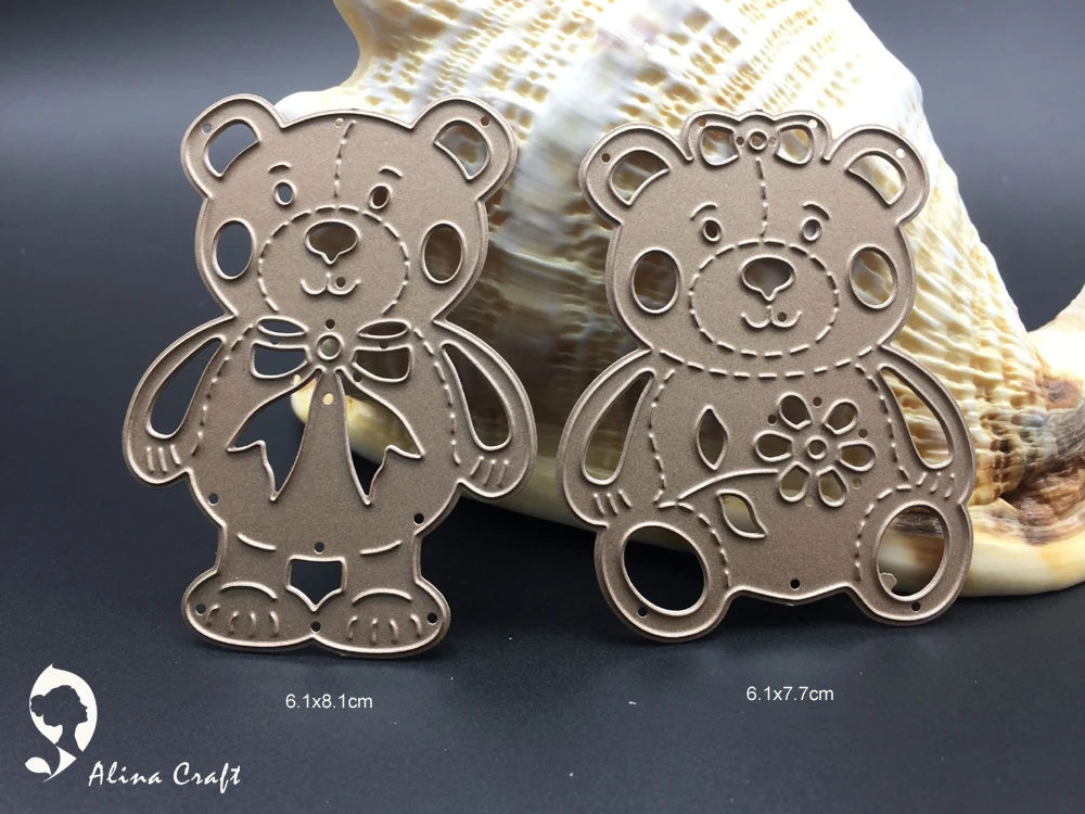 Металлические режущие матрицы alinaccraft 2 шт. плюшевый мишка мультяшный ПЭТ альбом