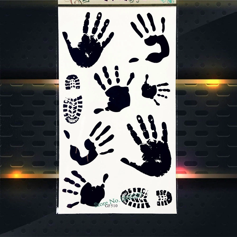 3D черная Пальмовая временная татуировка обувь Печать Водонепроницаемая мнимый