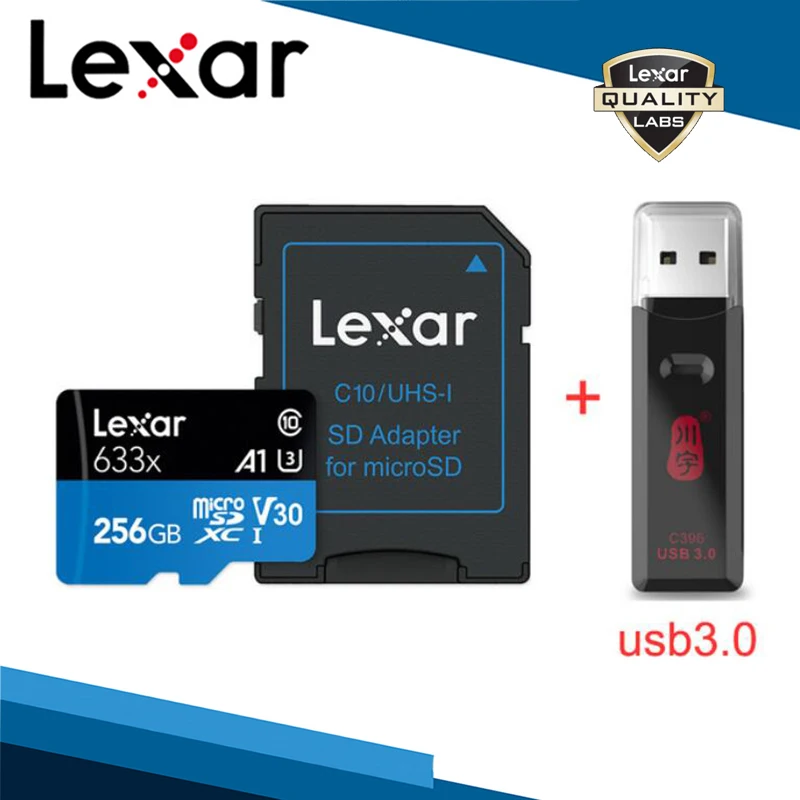 Lexar 633x TF карта класс 10 256 ГБ Micro SD кард-ридер 64 Гб карты памяти 128 Гб Адаптер для хранения 256 ГБ USB ридеры 32 Гб бренд