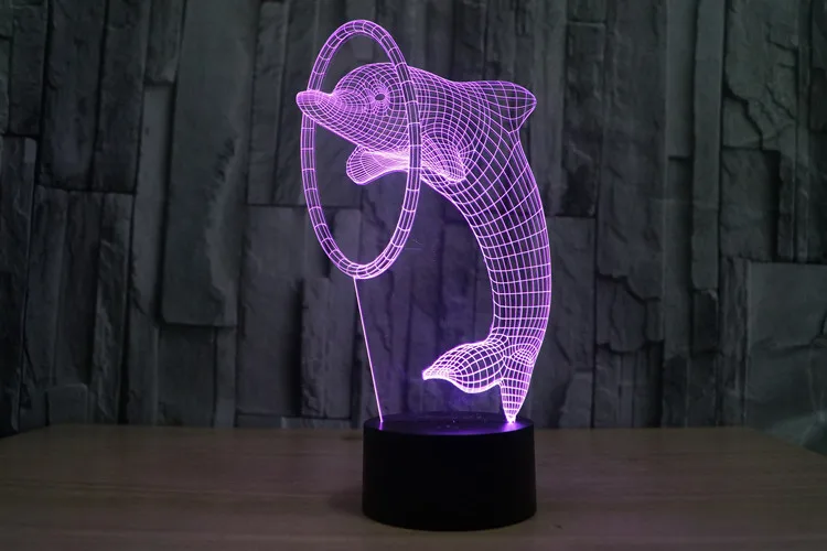 3D красочный Дельфин свет LED Touch 3 D ночные светильники градиентные визуальные