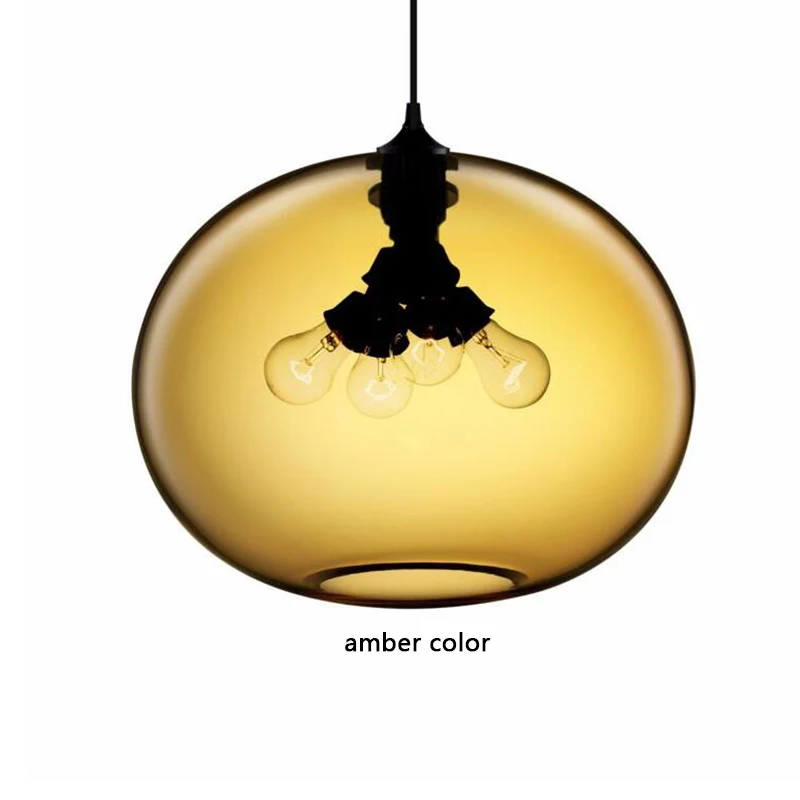 amber Современный подвесной светильник в скандинавском стиле, 6 цветов, абажур E27/E26, светодиодный подвесной светильник для гостиной, спальни - Цвет корпуса: amber