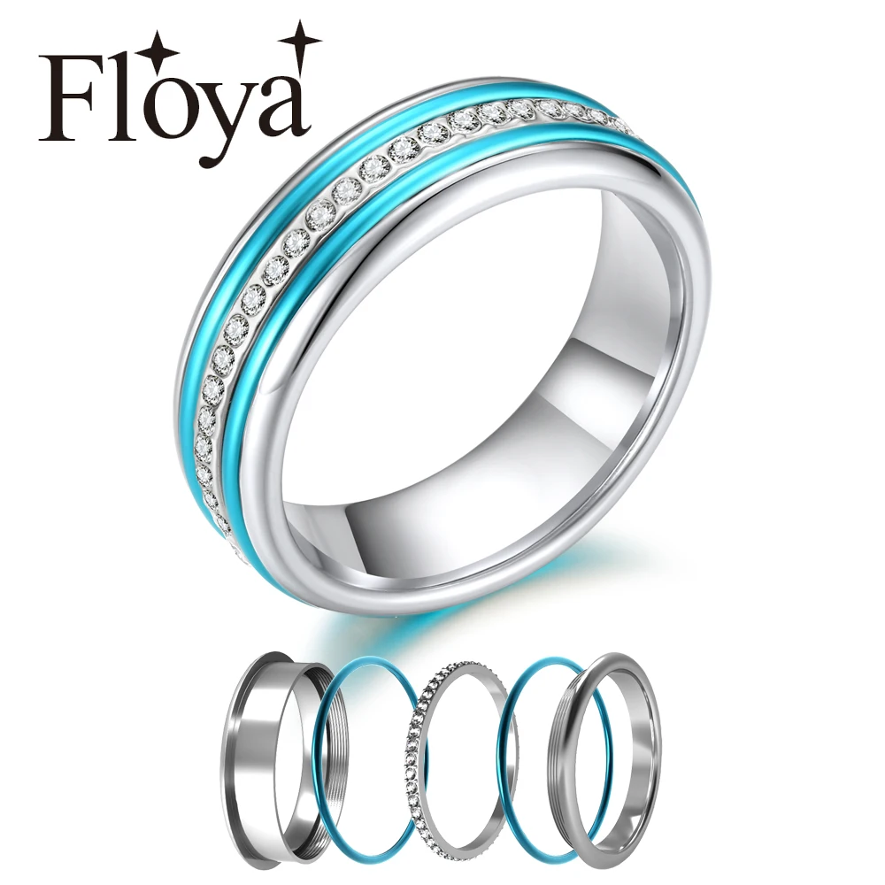 Floya Stackable кольца для женщин эффектные минималистичные взаимозаменяемые