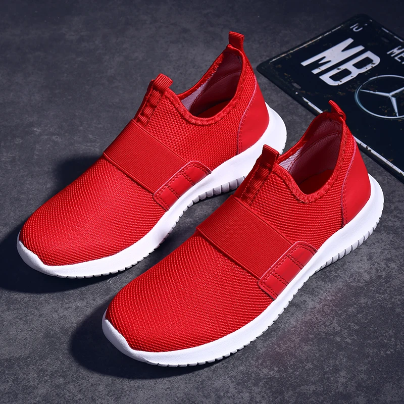 Дышащие мужские кроссовки Мужская обувь для взрослых цвет красный черный серый