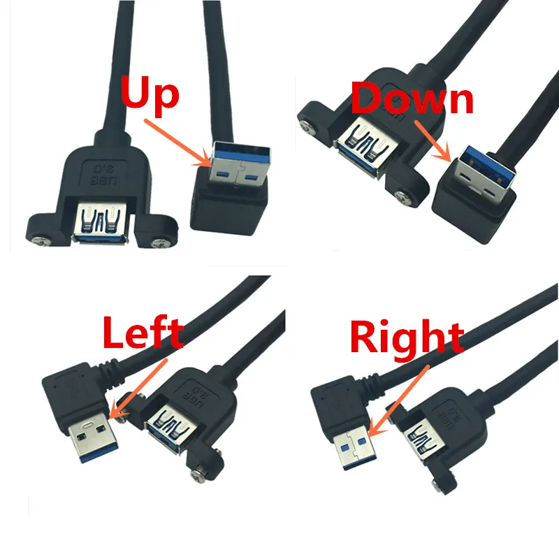 USB 3 0 A папа 90 градусов вверх и вниз левый правый угол к мама Панельное крепление