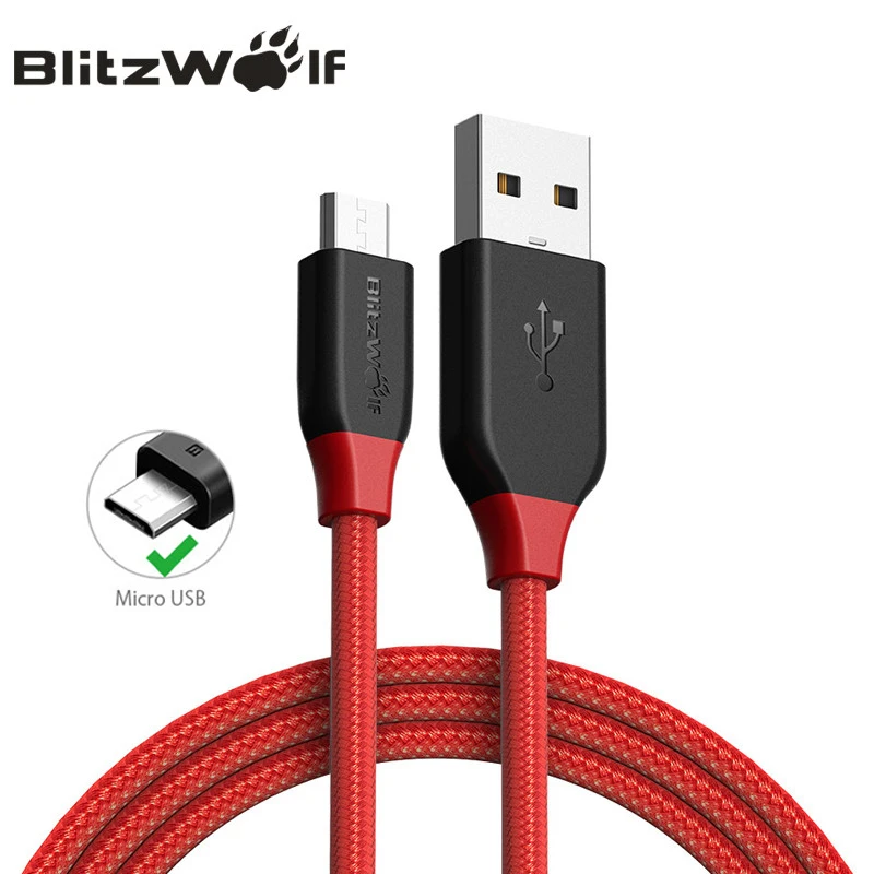 Blitzwolf Micro USB кабель Android для передачи данных мобильного телефона Кабели Быстрая