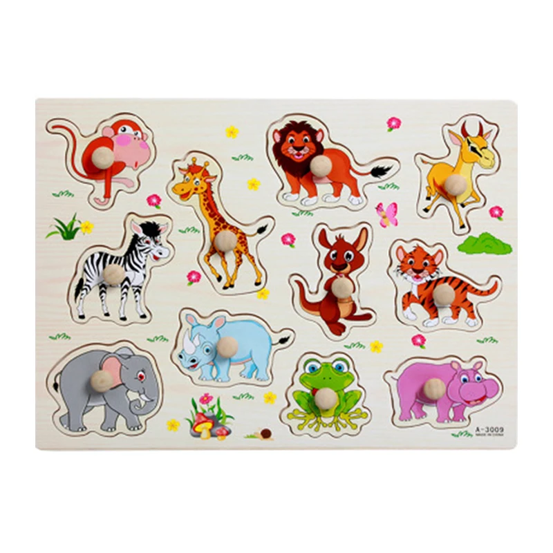 Montessori Baby wooden Toys kids wooden puzzle toys sorters for children wood game for children 3 years Hand Grab Board Set