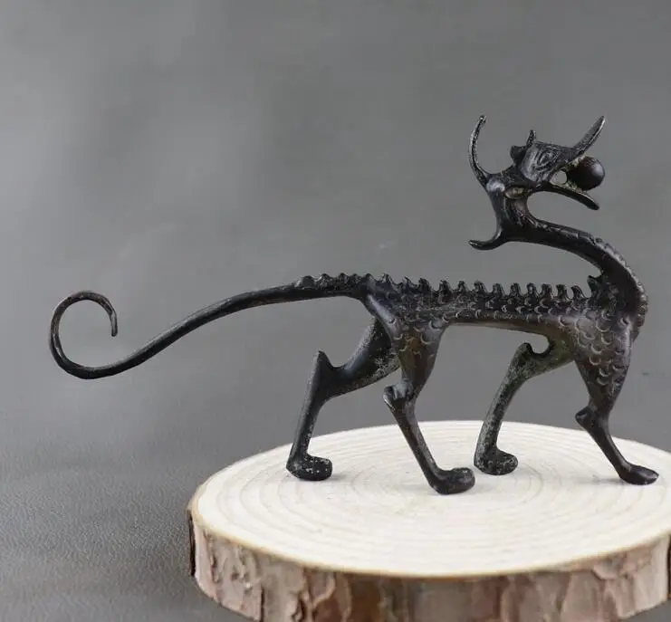 Коллекционные предметы ручной работы старая Медная Статуя Дракона|Статуи и