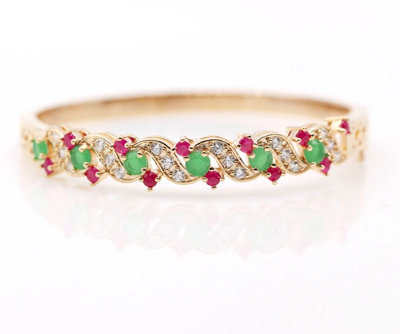 JINYAO Модный изысканный браслет из розового золота с натуральным цирконием ААА для