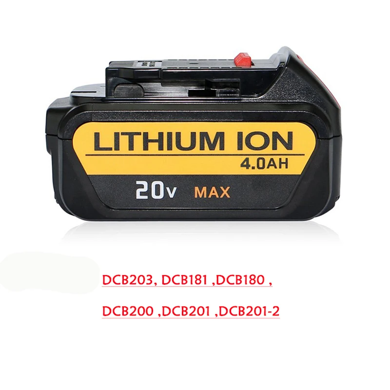 DCB200 тег литий-ионный аккумулятор 20 в 4.0Ah наклейка этикетка для DeWalt 18 в 4000 мАч батарея логотип дрель молоток ключ DCB180