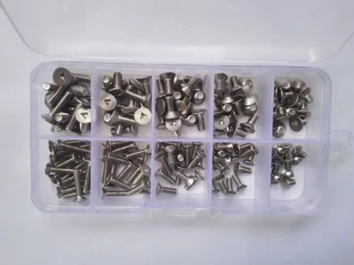 150 шт. треугольный потайной болт с головкой из нержавеющей стали M3/M4 |