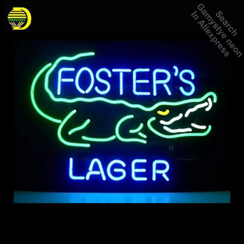 

Neon Sign for Fosters Lager Croc Bee Neon Bulb sign handcraft neon signboard boat icons luces neon wall lights anuncio luminos