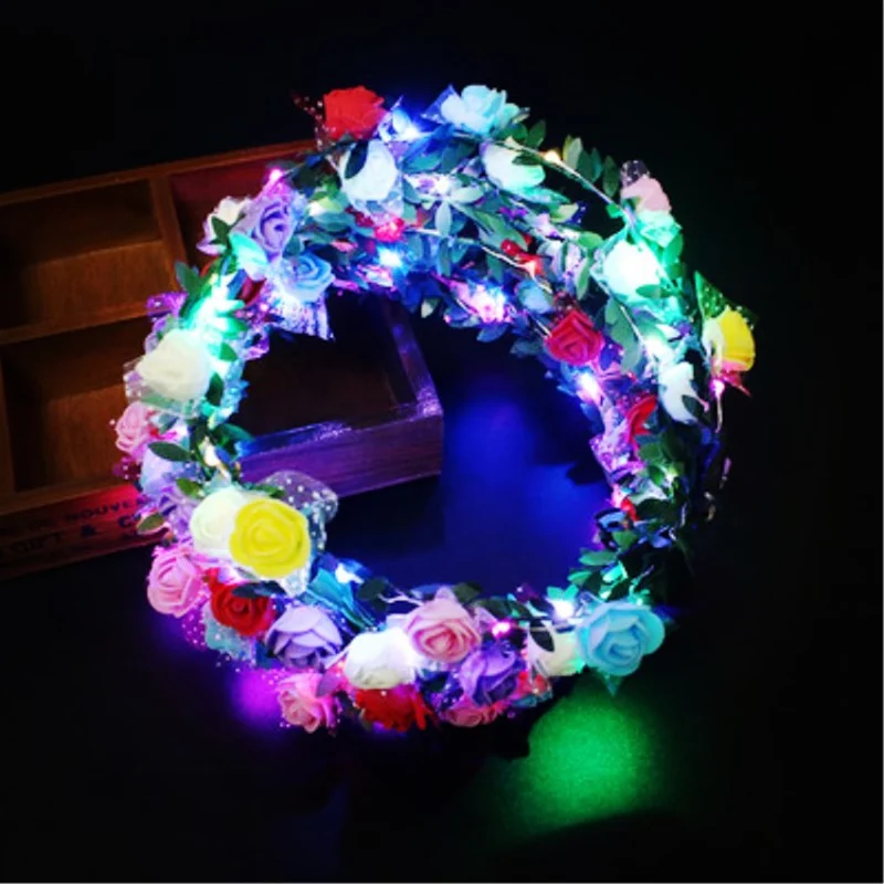Светодиодный цветочный венок для свадебного платья Женский романтический