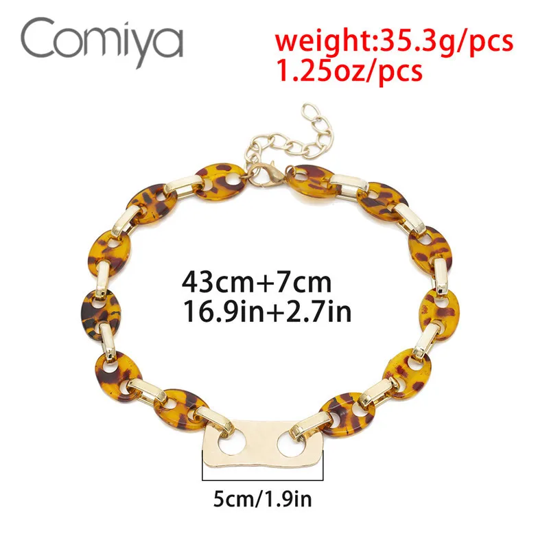 Comiya модное ожерелье s цинковый сплав звенья цепи круглые акриловые смолы Макси-ожерелье с подвеской корейский Collare Mujer индийские ювелирные изделия