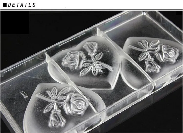 DIY сердце с розами формы конфеты PC желе пластиковые лоток 3D Поликарбонат