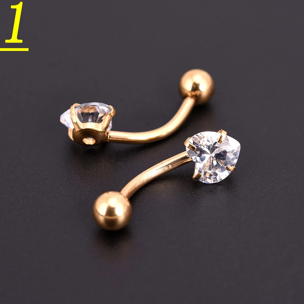 2шт серебро золото черный пирсинг тела звезда Цирконий кубический бар штанга мяч